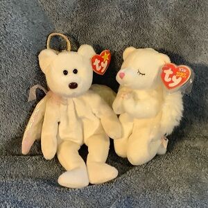 Ty Beanie Babies White Angel and Sleeping Bears